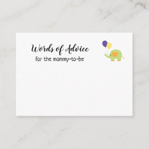 Words of Advice for Mommy-to-Be w/ Cute Elephant Card