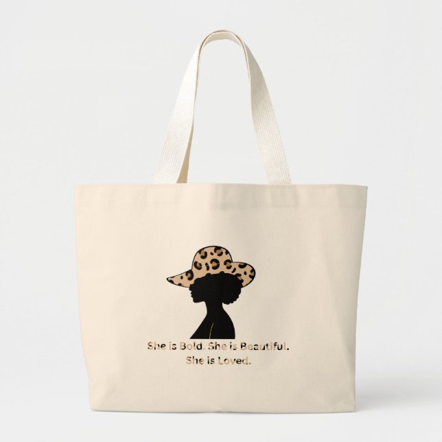 Words of Affirmation Tote Bag cheetah print (Front)