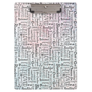 Words of Affirmation Word Art Clipboard