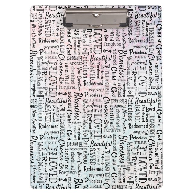 Words of Affirmation Word Art Clipboard (Front)