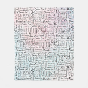 Words of Affirmation Word Art Fleece Blanket