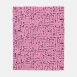 Words of Affirmation Word Art Fleece Blanket