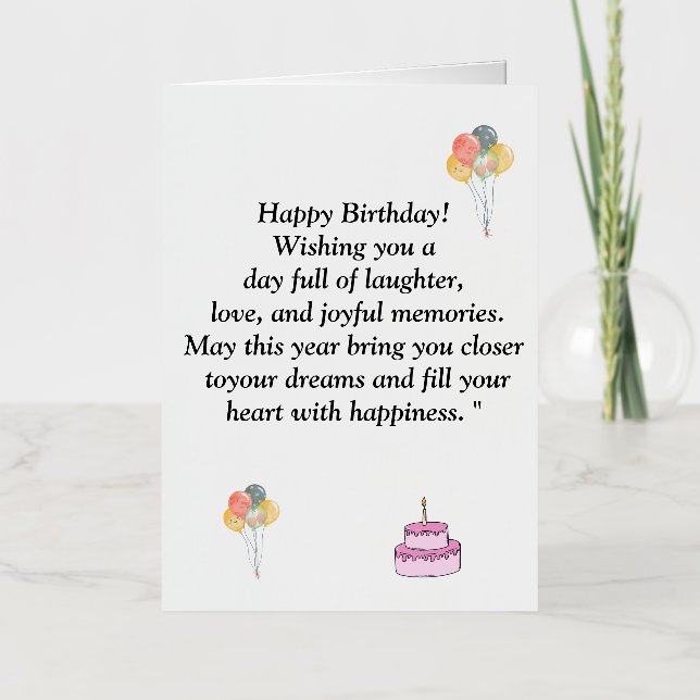  Words of congratulations for the happy birthday o Foil Greeting Card (Front)
