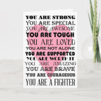 Words of encouragement get well or cancer card
