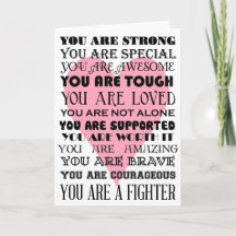 Words of encouragement get well or cancer card