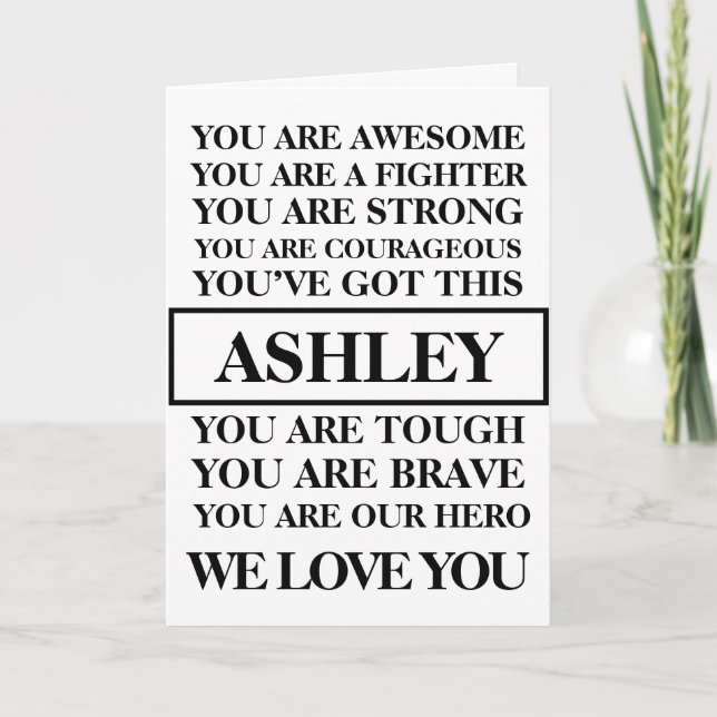 Words Of Encouragement Get Well Soon Personalize Card (Front)