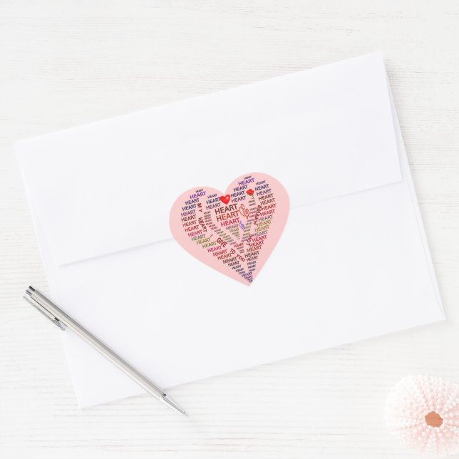 Words of Heart Heart Sticker (Envelope)
