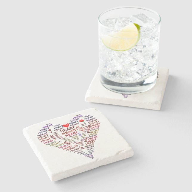 Words of Heart Marble Stone Coaster (Side)