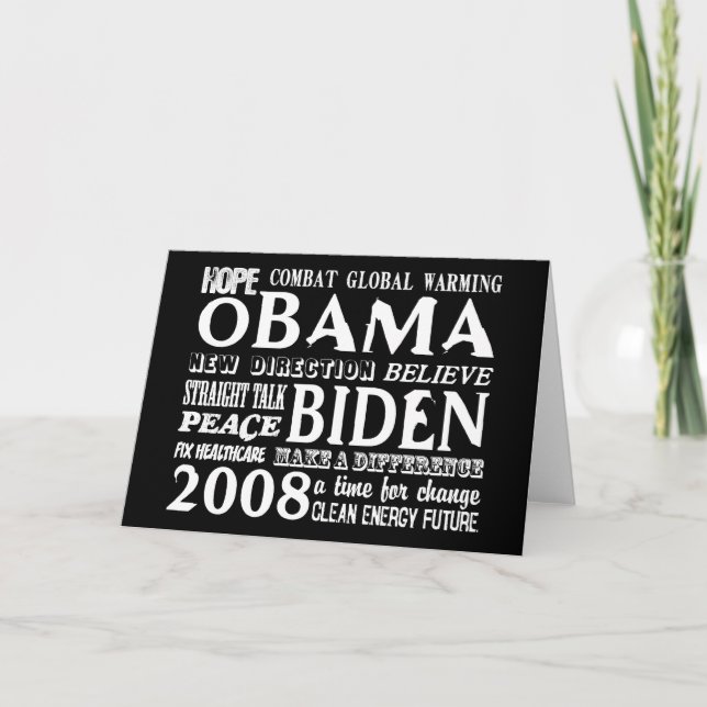 Words of Hope Obama & Biden 2008 Greeting Card 2 (Front)