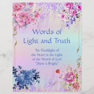 Words of Light Truth Title Page Personalized Paper