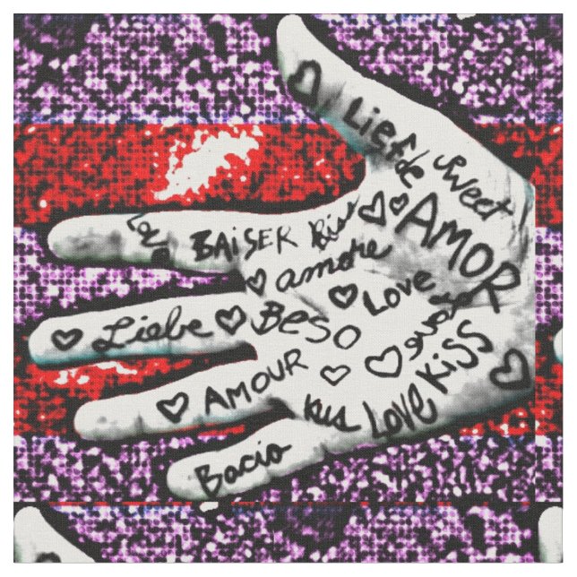 Words of Love Hand Fabric (Close Up)
