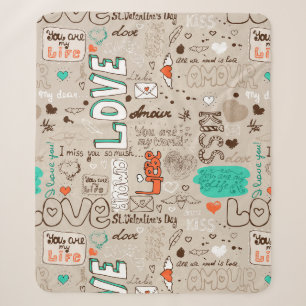 Words of Love Sherpa Blanket