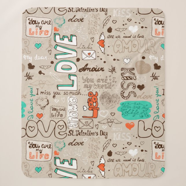 Words of Love Sherpa Blanket (Front)