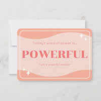 Words of Power Modern Feminine Affirmation Card