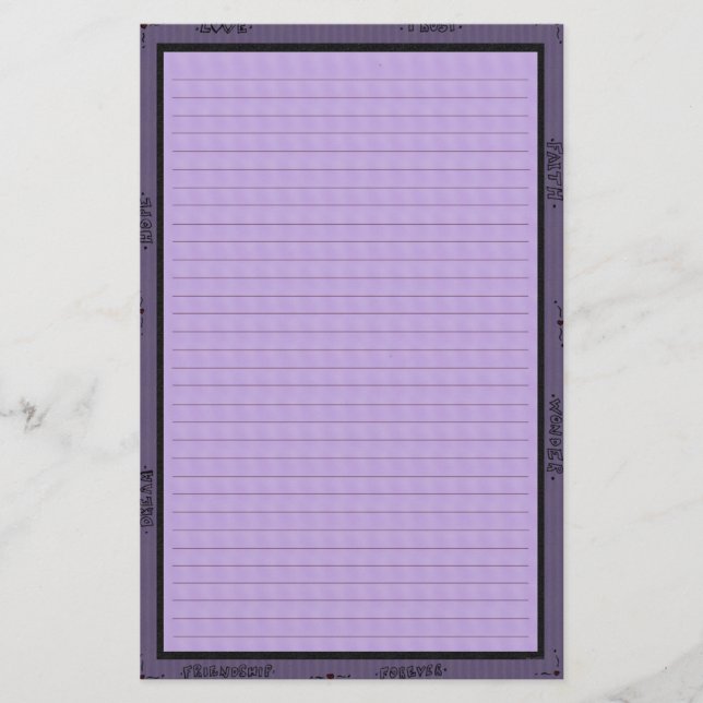 Words of Purple Stationery (Front)