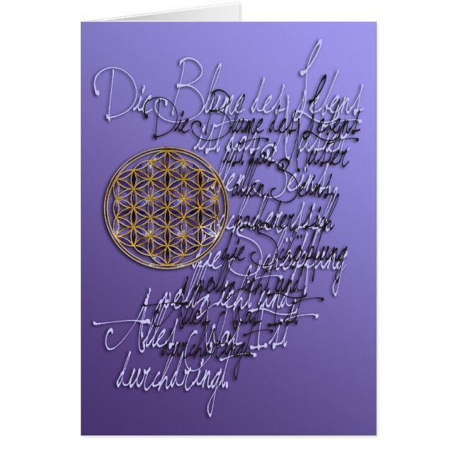 Words of the flower of the life - german language (Front)