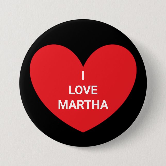 Words of the Heart:  Red & Black 3 Inch Round Button (Front)