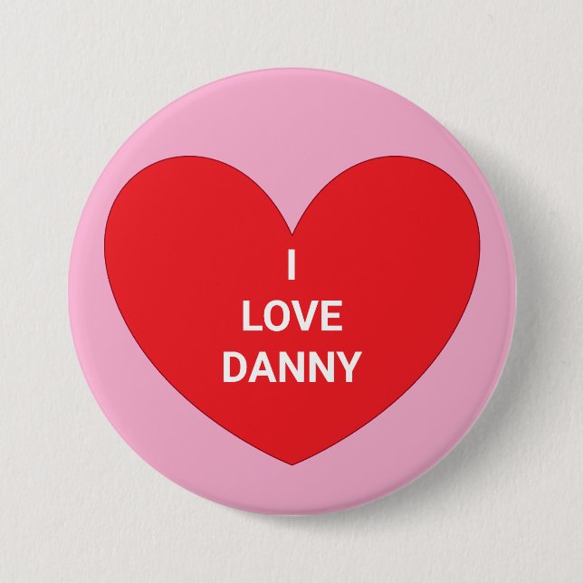 Words of the Heart:  Red & Pink 3 Inch Round Button (Front)