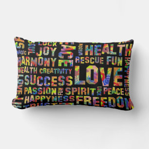 Words Of The Spirit Way / Positive Thinking 1 Lumbar Pillow