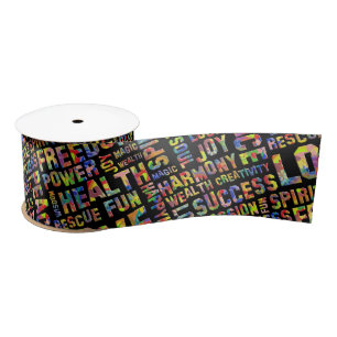 Words Of The Spirit Way / Positive Thinking 1 Satin Ribbon