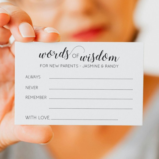 Words of Wisdom Baby Shower New Parents Advice Card (Creator Uploaded)