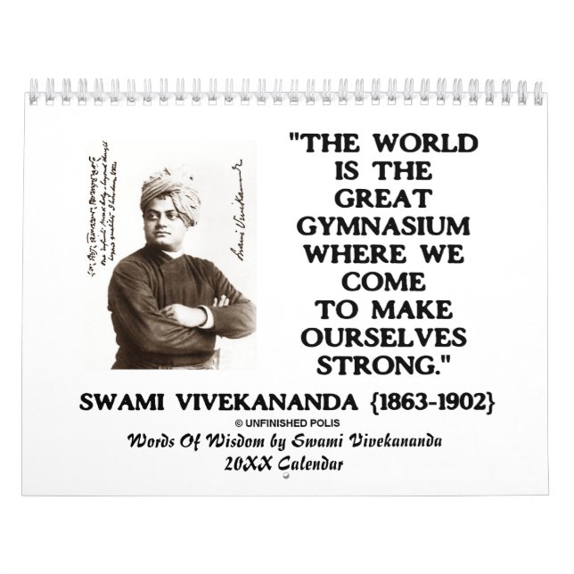 Words Of Wisdom By Swami Vivekananda 20XX Calendar (Cover)