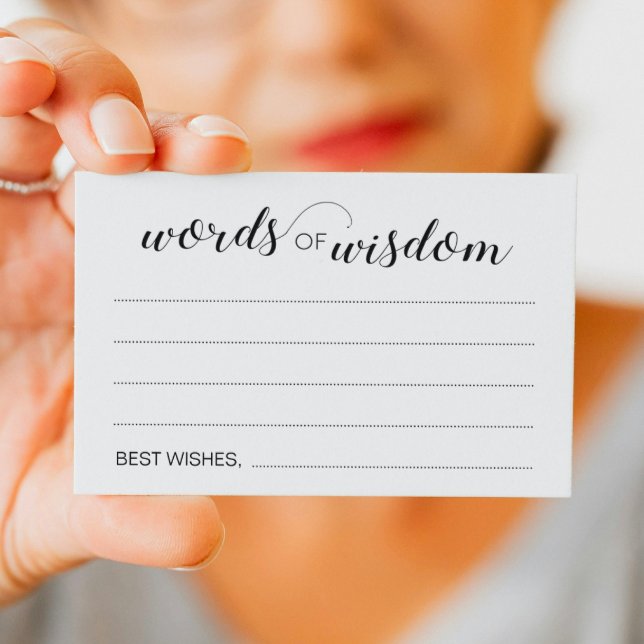 Words of Wisdom Elegant Wedding Conseil Cartes (Créateur téléchargé)