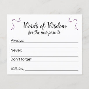 Words of Wisdom For New Parents Baby Shower Advice
