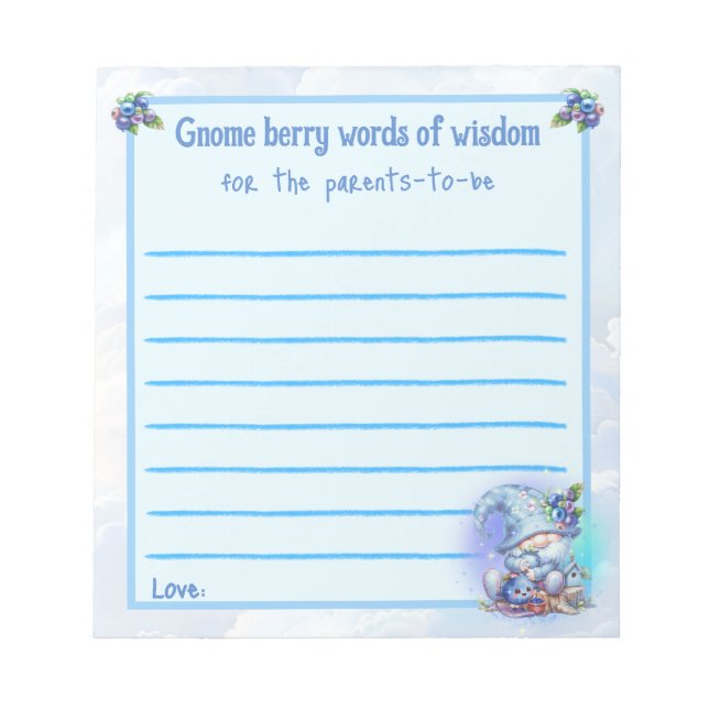 Words of Wisdom for Parents-to-be Notepad (Front)