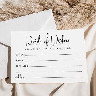 Words of Wisdom Script Graduation Advice Cards