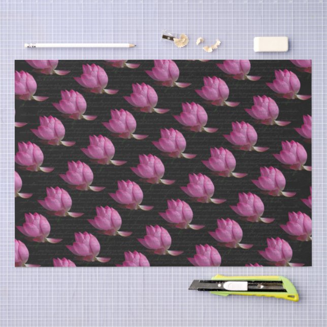 Words on Pink Lilies Tissue Paper (Craft)
