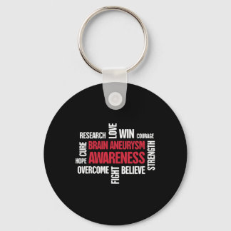 Words Present  Brain Aneurysm Awareness  Keychain