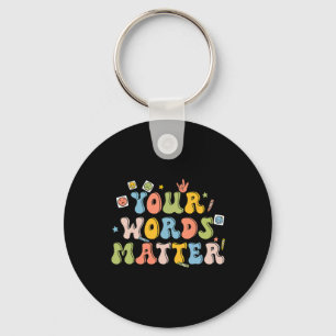 Words Problem Retro Pathologist Mental Health Awar Keychain