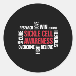 Words - Sickle Cell Anemia Awareness Classic Round Sticker