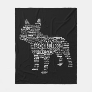 Words T Ways To Describe My French Bulldog Gift Fleece Blanket
