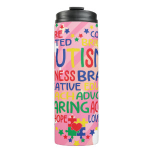 Words That Matter – Empowering Autism Heart Thermal Tumbler