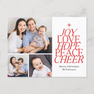 Words Tree EDITABLE COULEUR Holiday Carte postale