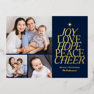 Words Tree Foil Holiday Postcard EDITABLE COLOR