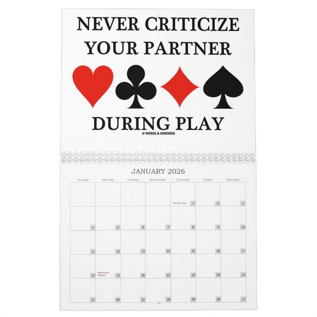 Words & Unwords Bridge Truisms 2012 Calendar (Jan 2026)