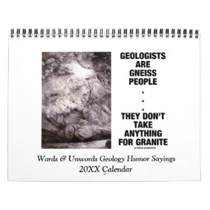 Words & Unwords Geology Humour Sayings 20XX Calendar
