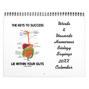 Words & Unwords Humourous Biology Sayings 20XX Calendar