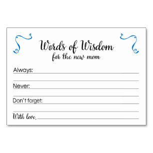 Words Wisdom Conseils Cartes Nouveau Baby shower M