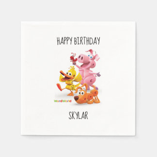 WordWorld Customizable Birthday Napkin