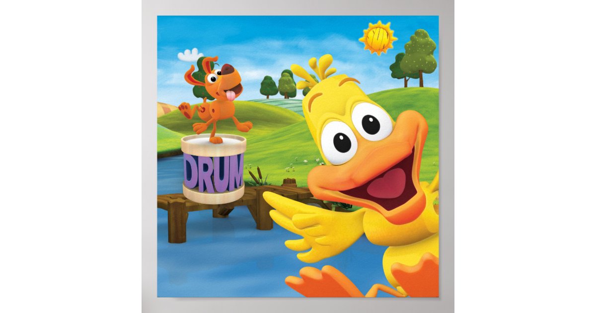 WordWorld Dancing Dog and Duck Poster Zazzle
