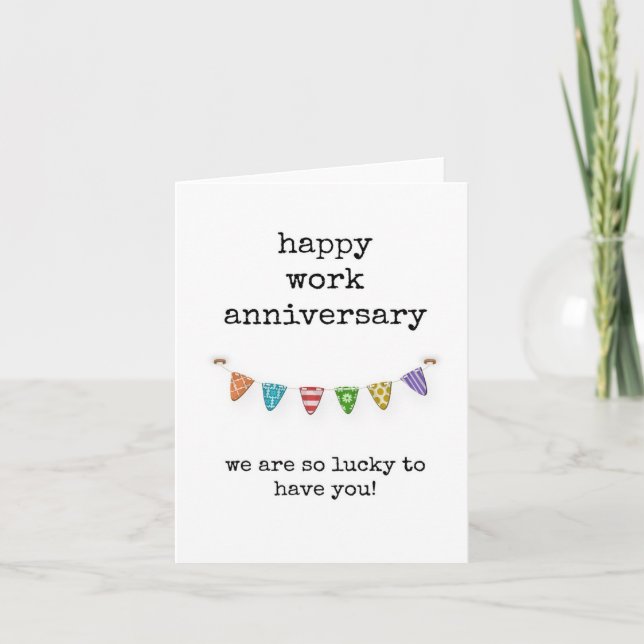Work Anniversary Card, Lucky to Have You Card (Front)