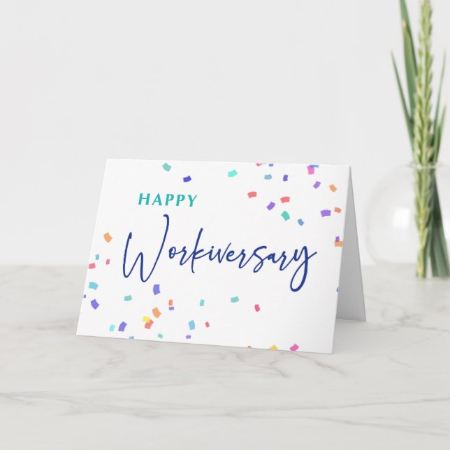 Work Anniversary From All of Us Confetti Card (Front)