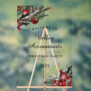 Work Annual Christmas Party Acrylic Sign