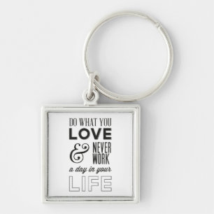 Work, Attitude, Success, Dreams Motivational Keychain