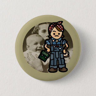 work badge. 2 inch round button