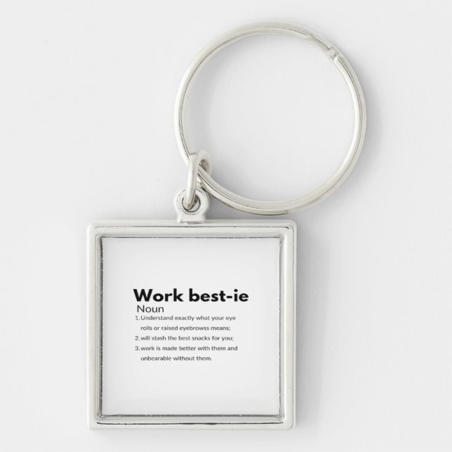 Work Bestie Boxy Keychain (Front)